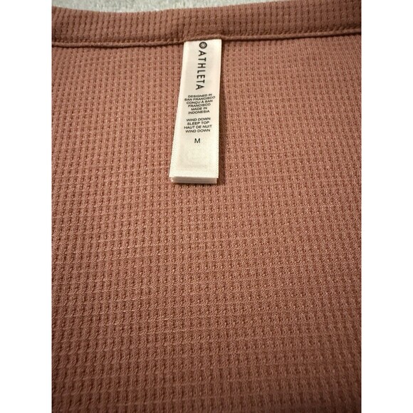 Athleta Womens Wind Down Sleep Top & Bottom Pajama Set Medium Pink Nwt - Picture 3 of 12